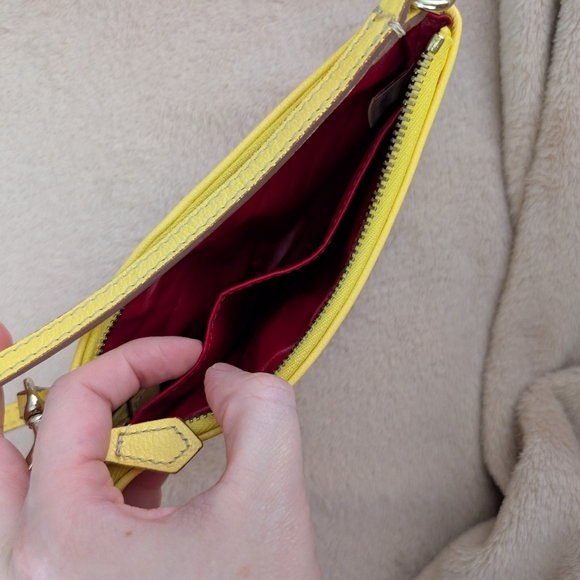 Dooney & Bourke Yellow Leather Wristlet - Picture 5 of 8